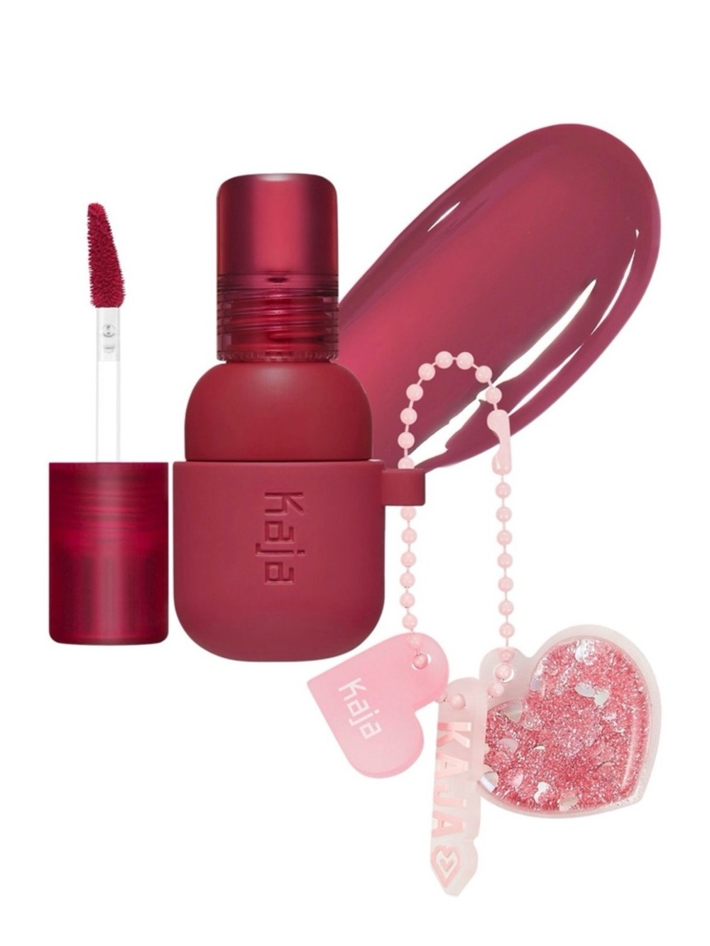 New! Kaja Jelly Charm Glazed Lip Stain & Blush With Keychain- squeezed guava